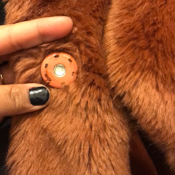 Asos Plush brown teddy coat size 14 - Picture 6 of 6